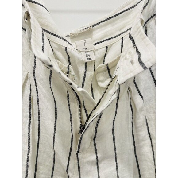 JOIE 100% Linen Striped Loose Wide Leg Pants Pockets Lightweight Breathable Sz 6 - Picture 5 of 7